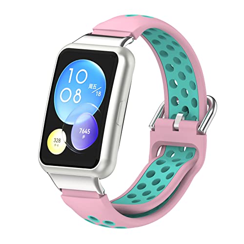 MIJOBS Sportarmband Kompatibel mit Huawei Watch Fit 2 Smartwatch Armband für Huawei Watch Fit 2/Active/Elegant/Classic Wasserdicht und Atmungsaktiv Silikonarmband, Geeignet für Männer und Frauen von MIJOBS