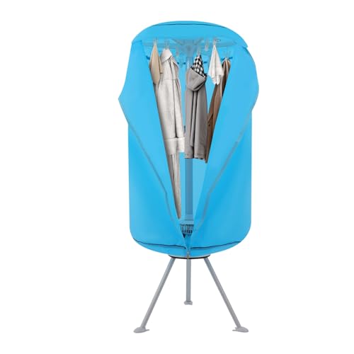 Tragbarer Wäschetrockner, Wäschetrockner, 2-stufiger Wäschetrockner -15KG Warmlufttrockner Klein für Apartment,Zuhause, Reisen (Blau) von MIKIYUEER
