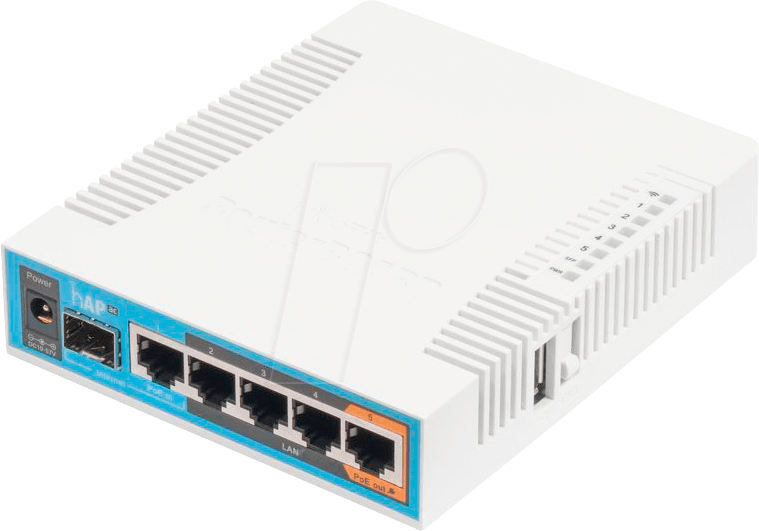 MTK HAP AC - hAP ac, 720 MHz CPU, 128 MB RAM, 5x Gigabit LAN, 2.4Ghz 802.11b/ von MIKROTIK
