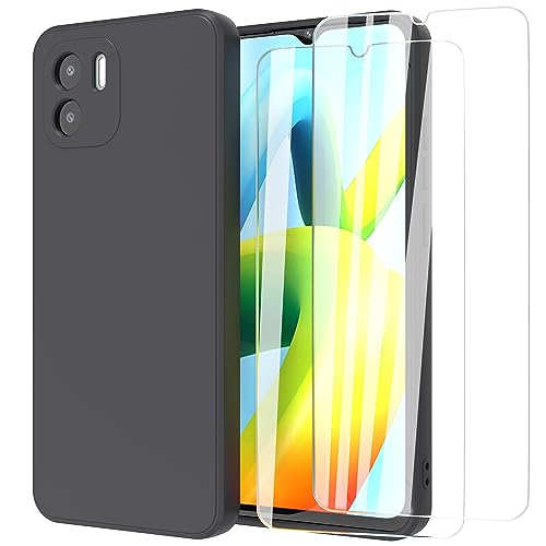 MIKULLE Hülle für Xiaomi Redmi A1 / Redmi A2 4G Schutzhülle + 2 Stück Schutzfolie, Weiche TPU Flüssig silikonhülle, Stoßfestem Gummi Handyhülle für Xiaomi Redmi A1 / Redmi A2 4G - Schwarz MIKULLE Hülle für Xiaomi Redmi A1 / Redmi A2 4G Schutzhülle + 2 Stück Schutzfolie, Weiche TPU Flüssig silikonhülle, Stoßfestem Gummi Handyhülle für Xiaomi Redmi A1 / Redmi A2 4G - Schwarz von MIKULLE