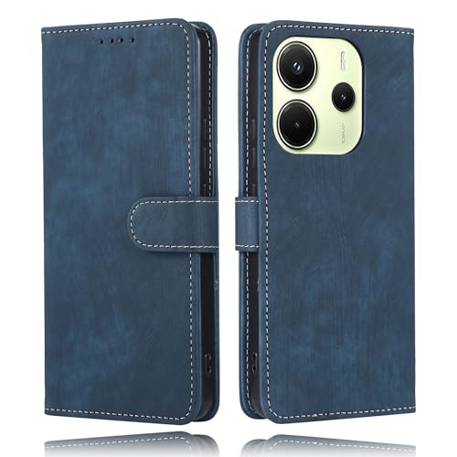 MIKULLE Lederhülle für Xiaomi Redmi Note 14 4G (6.67") Hülle, Handyhülle PU Leder Wallet Kartenfach Standfunktion und Magnet Klapphülle Schutzhülle - Blau von MIKULLE