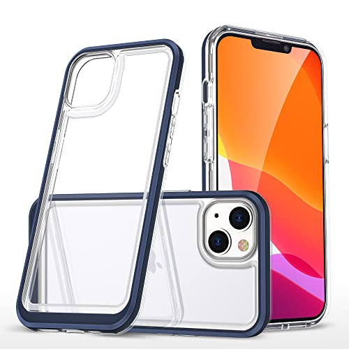 MIKULLE Hülle für iPhone 13 Bumper Case Handyhülle HD-Transparent Schutzhülle Cover,Blau von MIKULLE