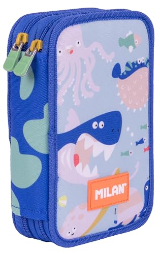 MILAN® Federmäppchen mit 2 Etagen mit speziellem Inhalt Blue Odyssey von MILAN