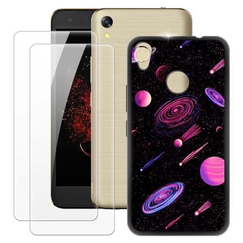 MILEGAO Infinix Hot 5 X559C Hülle + 2 Displayschutzfolien aus gehärtetem Glas, ultradünne Stoßstange, stoßfeste weiche TPU-Silikon-Abdeckung für Infinix Hot 5 Lite (5.5”) von MILEGAO