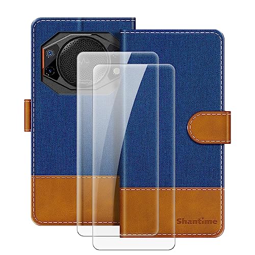 MILEGAO Lederhülle für Fossibot F101 magnetische Handyhülle mit Brieftasche und Kartensteckplatz + [2 Stück] Displayschutzfolie aus gehärtetem Glas für Fossibot F101 (5.45”) von MILEGAO