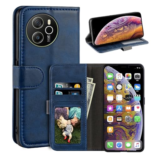 MILEGAO Schutzhülle für Blackview Shark 8, magnetische PU-Leder-Brieftaschen-Stil, Business-Telefonhülle, modische Klapphülle mit Kartenfach und Ständer für Blackview Shark 8 6,7 Zoll (17,2 cm), Blau von MILEGAO