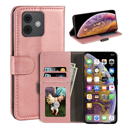 MILEGAO Schutzhülle für Cubot Note 40, magnetisch, PU-Leder, Brieftaschen-Stil, Business-Telefonhülle, modische Klapphülle mit Kartenfach und Ständer für Cubot Note 40 16,7 cm (6,5 Zoll), Roségold von MILEGAO