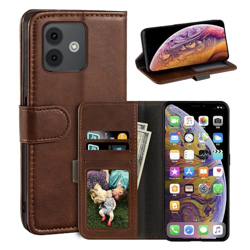 MILEGAO Schutzhülle für Cubot Note 40, magnetisch, PU-Leder, Brieftaschen-Stil, Business-Telefonhülle, modische Klapphülle mit Kartenfach und Ständer für Cubot Note 40 6,5 Zoll (16,7 cm), Braun von MILEGAO