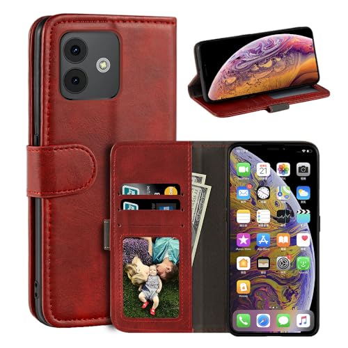 MILEGAO Schutzhülle für Cubot Note 40, magnetisch, PU-Leder, Brieftaschen-Stil, Business-Telefonhülle, modische Klapphülle mit Kartenfach und Ständer für Cubot Note 40 6,5 Zoll (16,7 cm), Rot von MILEGAO