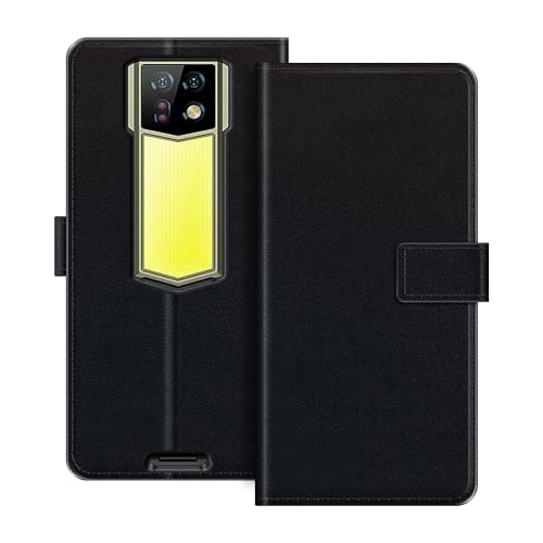 MILEGAO Schutzhülle für Ulefone Armor 24, Premium-Magnetverschluss, PU-Leder, mit Kartenhalter und Ständer, modische Klapphülle für Ulefone Armor 24 6,7 Zoll (17,2 cm), Schwarz von MILEGAO