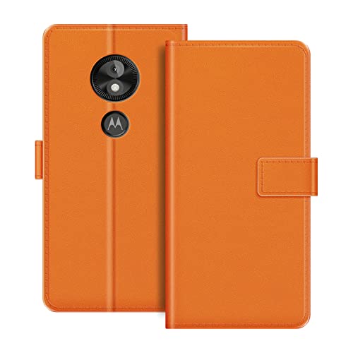Schutzhülle für Motorola Moto E5, Premium-Magnetverschluss, PU-Leder, mit Kartenhalter und Ständer, modische Klapphülle für Motorola Moto G6 Play 5,7 Zoll (14,5 cm), Orange von MILEGAO