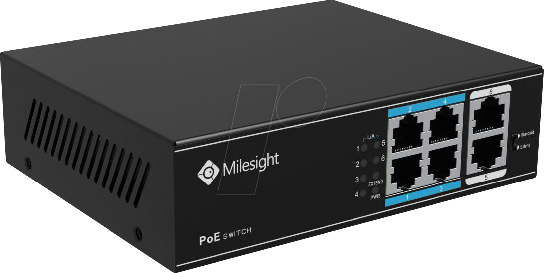 MIL MS-S0204-EL - Switch, 6-Port, Fast Ethernet, PoE+ von MILESIGHT