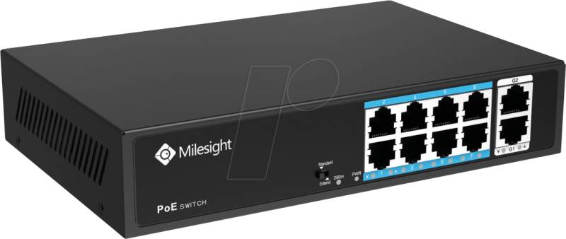 MIL MS-S0208-EL - Switch, 10-Port, Fast Ethernet, PoE+ von MILESIGHT