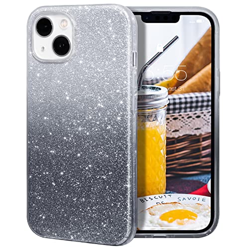 MILPROX iPhone 12 Mini Hülle Glitzer Schutzhülle Bling DREI-Schicht-Hybridstruktur Slim Kristallklar schützende Hülle kompatibel mit iPhone 12 Mini - Schwarz Farbverlauf von MILPROX