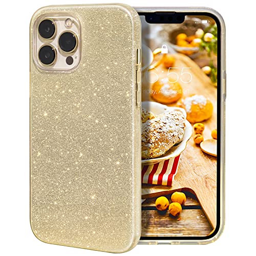 MILPROX iPhone 13 Pro Max Hülle Glitzer Schutzhülle Bling DREI-Schicht-Hybridstruktur Slim Kristallklar schützende Hülle kompatibel mit iPhone 13 Pro Max 6.7 Inches- Gold MILPROX iPhone 13 Pro Max Hülle Glitzer Schutzhülle Bling DREI-Schicht-Hybridstruktur Slim Kristallklar schützende Hülle kompatibel mit iPhone 13 Pro Max 6.7 Inches- Gold von MILPROX
