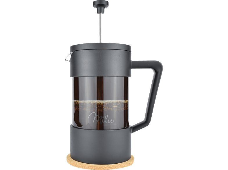 MILU 5078 4-tlg. French Press-Set Kaffeebereiter Schwarz/Transparent von MILU