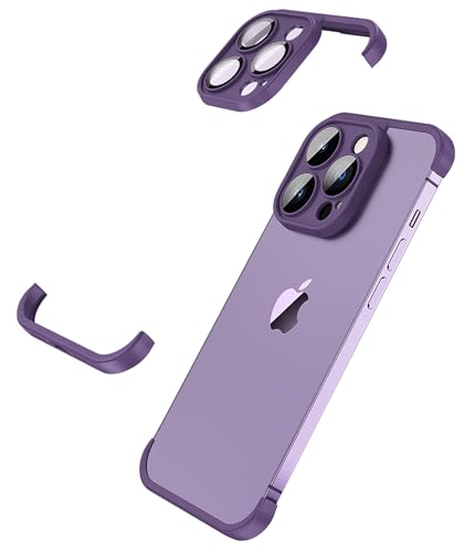 MIMGOAL Hülle für iPhone 12 Pro Max Bumper Case mit Kameraschutz, Stoßdämpfende Schutzhülle Schlanken Design Rahmenloses Dünn Slim Lightweight Cover für iPhone 12 Pro Max Frameless Slim Case, Violett von MIMGOAL