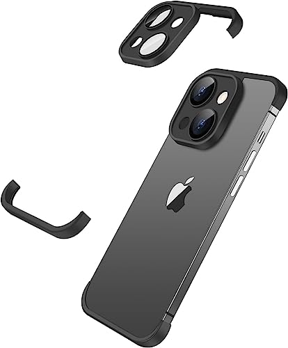 MIMGOAL Hülle für iPhone 13 Bumper Case mit Kameraschutz, Stoßdämpfende Schutzhülle im Schlanken Design Rahmenloses Dünn Slim Lightweight Cover für iPhone 13 Frameless Slim Case, Schwarz von MIMGOAL