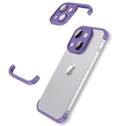 MIMGOAL Hülle für iPhone 13 Bumper Case mit Kameraschutz, Stoßdämpfende Schutzhülle im Schlanken Design Rahmenloses Dünn Slim Lightweight Cover für iPhone 13 Frameless Slim Case, Violett von MIMGOAL