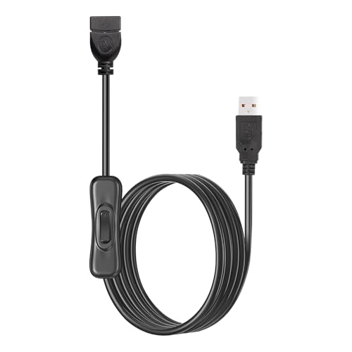 MIMIROOM USB-Verlängerungskabel mit Schalter, 1 m langes USB-Kabel mit Schalter, geeignet für Speicherkarten, LED-Leuchten und andere kleine elektrische Geräte. von MIMIROOM