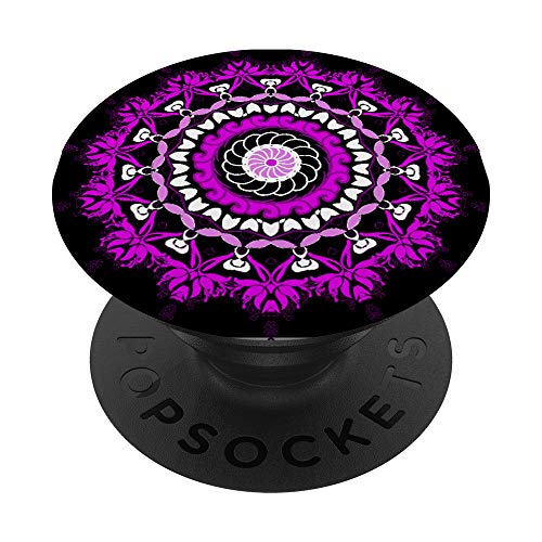 Pink Mandala - Rosa Mandala in schwarz - PopSockets Ausziehbarer Sockel und Griff für Smartphones und Tablets von MIMoOoSockets