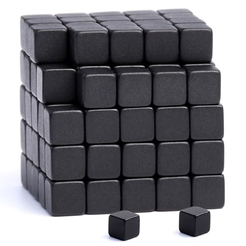 MIN CI 120 Stück Magnete Stark, 5x5x5mm Mini Magnete Klein Tafelmagnete, Schwarz Neodym Magnet Kleine Magneten Starke Magnete Whiteboard Kühlschrank Magnete für Magnettafel von MIN CI