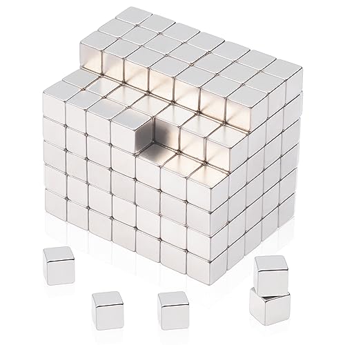 MIN CI 200 Stück Neodym Magnete Extra Stark, Magnete Stark Mini Magnete Klein 5X5X5mm Magnete für Magnettafel Kühlschrank Tafelmagnete Fotos Whiteboard Magneten von MIN CI