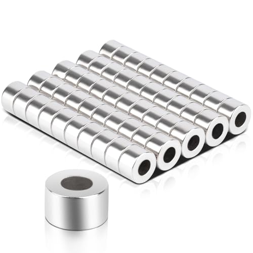 MIN CI 50Stück Ringmagnete Neodym Magnet Extra Stark, 5x6mm Magnet Mit Loch 10mm Rund Ring Klein Magnet Flach Magnetring Magnete Stark MIN CI 50Stück Ringmagnete Neodym Magnet Extra Stark, 5x6mm Magnet Mit Loch 10mm Rund Ring Klein Magnet Flach Magnetring Magnete Stark von MIN CI