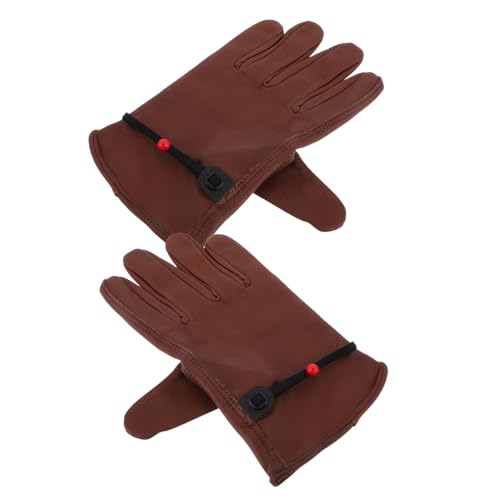 MINAOLULUS 1 Paar Anti-Verbrühungs-Handschuhe zum Grillen Metzgerhandschuhe Schmuckhandschuhe Handschuhe zum Umgang mit Lebensmitteln Oberschicht Rindsleder Brown von MINAOLULUS