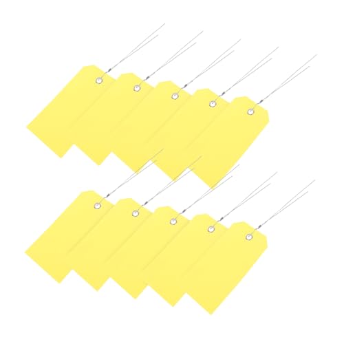 MINAOLULUS 100 Stück PVC -Tag -Hanging -Karte Taschenanhänger für Gepäck Kofferanhänger hängende Etiketten Gepäckanhänger für Kreuzfahrten Plastiketiketten Eisendraht Yellow von MINAOLULUS