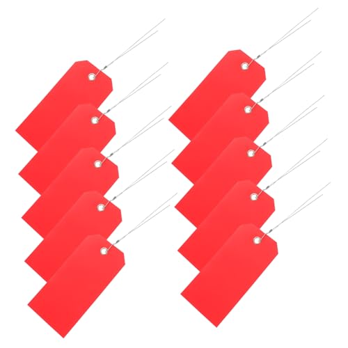 MINAOLULUS 100 Stück Versandaufkleber Tags für Gepäck leere Gepäckanhänger hängende Etiketten Gepäckanhänger für Flugreisen Namensschilder für Gepäck Etiketten -Tags PVC rot von MINAOLULUS
