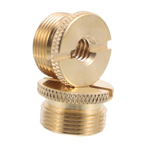 MINAOLULUS 2 Stück Kondensatormikrofon Kamera-Schraubadapter Mikrofonstativ Schraubbefestigung Mikrofon-Gewindeadapter Mikrofonstativ-Adapter Mikrofonhalter Messing Golden von MINAOLULUS