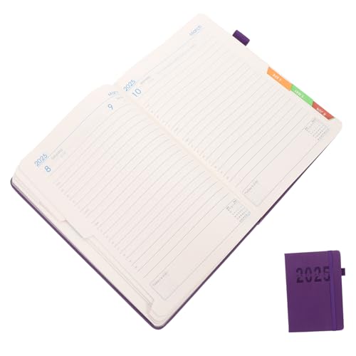 MINAOLULUS 2025 Zeitplanbuch bürobedarf Kalender-Notizbuch Hefte für die Schule Tagebuch für Männer Terminplaner Hardcover-Planer wöchentlicher Budgetplaner Tun Papier Violett von MINAOLULUS