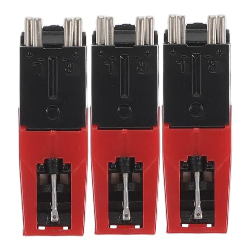 MINAOLULUS 3 Stück Grammophonpatrone Stift Ersatznadel für Plattenspieler Austausch der Nadel des Plattenspielers Schallplattennadel Nadelset für Plattenspieler Kunststoff rot von MINAOLULUS