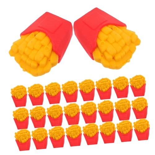 MINAOLULUS 30 Stück Eraser für französische Pommes Schreibwaren-Dinosaurierspielzeug Schulmaterial süß Mini-Radierer Radiergummis für Stifte Party-Radiergummi Windeleraser von MINAOLULUS