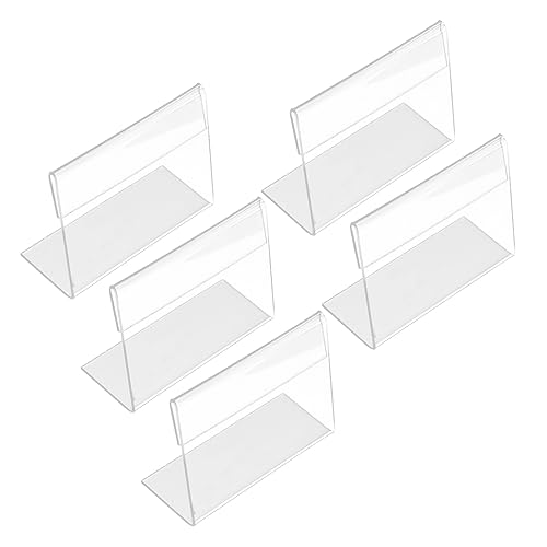 MINAOLULUS 5Stücke Acryl Preisschildhalter Förmig Stabiler Tischaufsteller für Restaurants Geschäfte und Langlebiges Material Transparente Etikettenständer für Vielseitige von MINAOLULUS