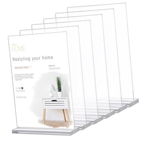 MINAOLULUS 6 Stück Acrylkarte Preishalter Dokumentinhaber Ausstellungsstand Menü-display-ständer, Tischplatte Acryl-schilderhalter Für Den Tisch Papierhalter Weiß von MINAOLULUS