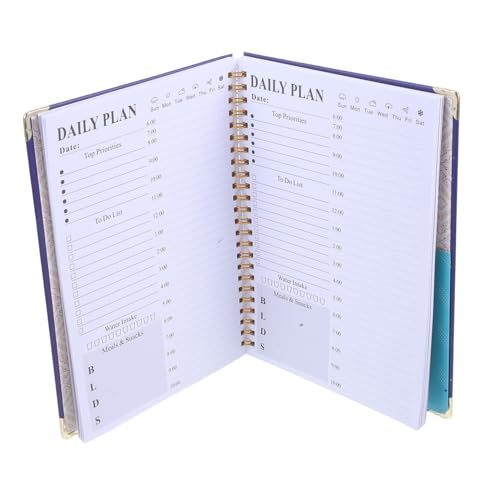 MINAOLULUS A5 Liniertes Schreibnotizbuch Undatierter Tagesplaner, Kleines Spiraljournal, Kalender, Planerbuch Für Notizen Und Kreatives Schreiben von MINAOLULUS