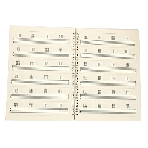 MINAOLULUS Gitarren Notizbuch Sechszeiliges Musikbuch für Gitarrenakkorde Hochwertiges Reißfestes Design für Gitarrenanfänger Perfektes Des Gitarre von MINAOLULUS