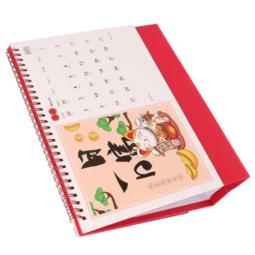 MINAOLULUS Hohler Tischkalender mit Heißprägung kleiner Kalender chinesischer Kalender Desktop-Kalender kleiner Schreibtischkalender Papier rot MINAOLULUS Hohler Tischkalender mit Heißprägung kleiner Kalender chinesischer Kalender Desktop-Kalender kleiner Schreibtischkalender Papier rot von MINAOLULUS