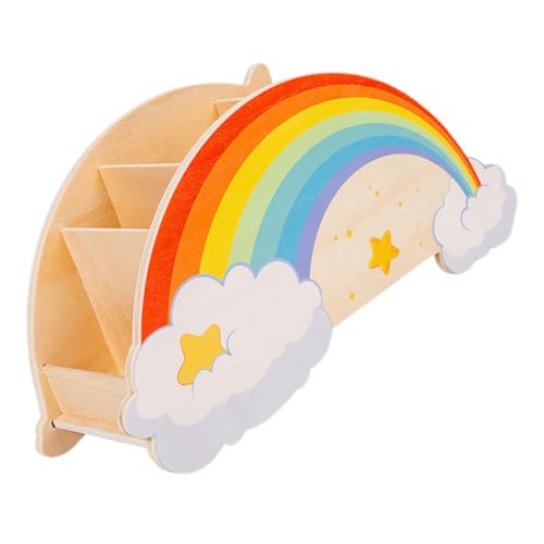 MINAOLULUS Regenbogenwolken-stifthalter Regenbogen-stifthalter Buntstifthalter-organizer Bleistift-organizer Schreibtisch Organizer Für Stifthalter Für Schreibtisch Holz von MINAOLULUS