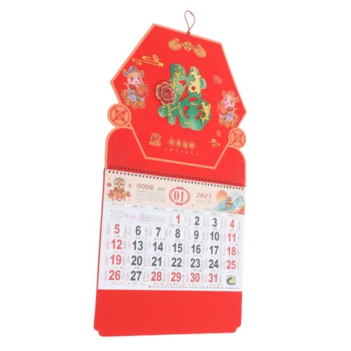 MINAOLULUS Wandkalender mit segnendem Charakter Monatlicher Kalender chinesischer Kalender jährlicher Wandkalender Kalender Chinesisches Neujahr großer Kalender Papier rot MINAOLULUS Wandkalender mit segnendem Charakter Monatlicher Kalender chinesischer Kalender jährlicher Wandkalender Kalender Chinesisches Neujahr großer Kalender Papier rot von MINAOLULUS