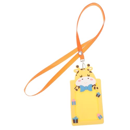 MINAOLULUS Weiche Gummihaube kartenhalter Kartenetui Kartenorganizer Plastikabzeichenhalter vertikaler Ausweishalter Niedlicher Ausweishalter ID-Inhaber Lehrerausweishalter PVC Yellow von MINAOLULUS