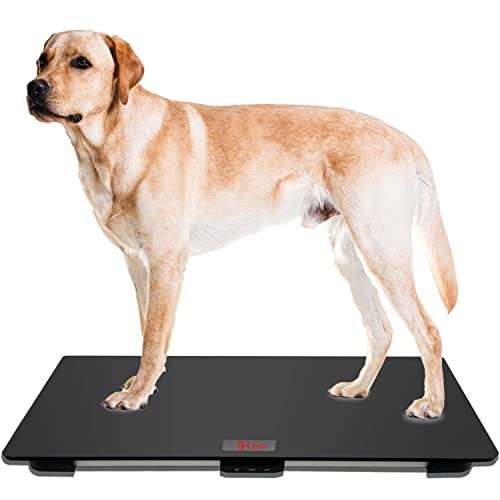 Digital pet scale for dogs, animal scale platform, 3 Weighing Modes, kg, oz, lb, MAX 220 lbs, Capacity with Precision of 10g, 25.6 17.7inch,Black (31.5X 19.7 Inches) von MINDPET-MED