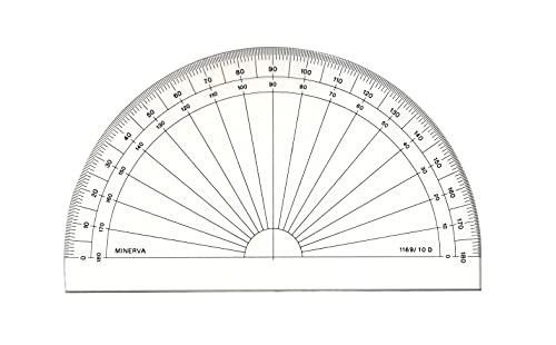 MINERVA Halbkreis Winkelmesser, Grad 180°, 10 cm, transparent von MINERVA