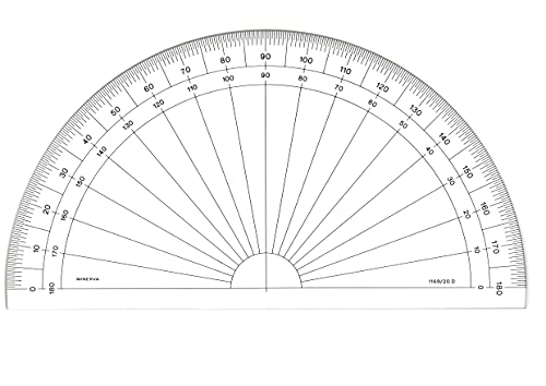 MINERVA Halbkreis Winkelmesser, Grad 180°, 20 cm, transparent von MINERVA