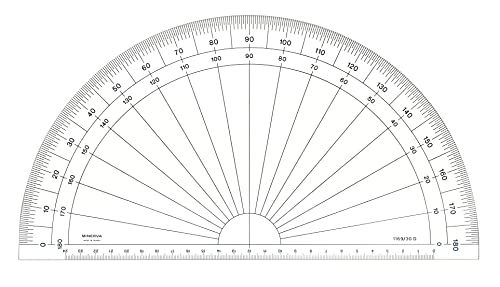 MINERVA Halbkreis Winkelmesser, Grad 180°, 30 cm, transparent von MINERVA