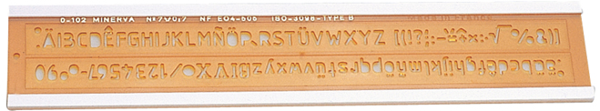 MINERVA Schriftschablone, Schrifthöhe: 10 mm von MINERVA