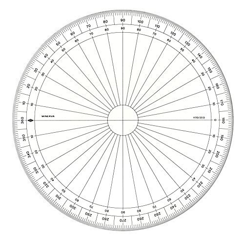 MINERVA Vollkreis Winkelmesser, Grad 360°, 20 cm, transparent von MINERVA