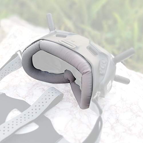 MINGCHUAN Faceplate Eye Pad/Head Strap Head Band for DJI Digital FPV Goggles Face Plate Ersatzset for Lycra Skin Friendly Fabric (Grey Faceplate) von MINGCHUAN